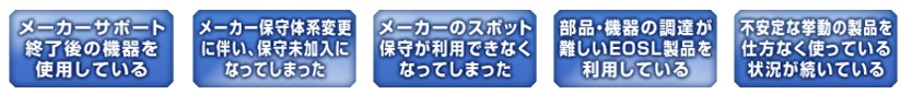 メーカー保守切れの製品の使用を継続して保守の不安がある